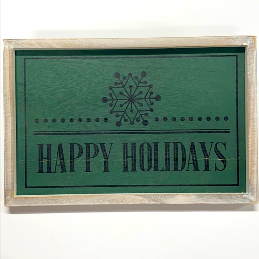 Rustic Happy Holidays Sign